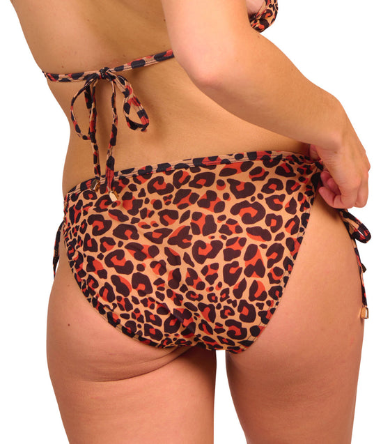 Cheetah Tan Through Tie Side Bikini Tanga