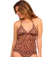Cheetah Tan Through Tankini Top