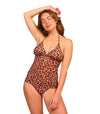 Cheetah Tan Through Tankini Top