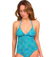 Emerald Tan Through Tankini Top