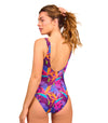 Paradise Purple Tan Through Scoop Neck Swimsuit