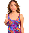 Paradise Purple Tan Through Scoop Neck Swimsuit