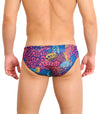 Floral Wave Tan Through Deep Waist Swim Brief