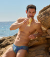 Azure Tan Through Deep Waist Swim Brief