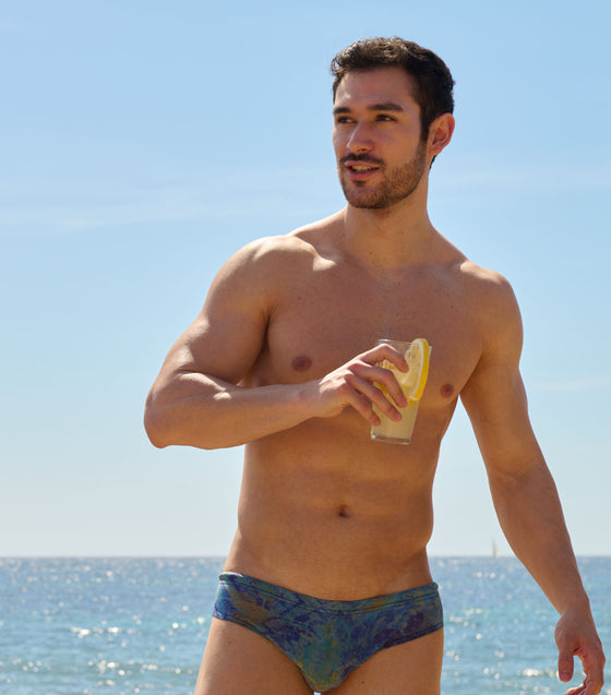 Azure Tan Through Deep Waist Swim Brief