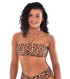 Cheetah Tan Through Bandeau Bikini Top