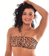 Cheetah Tan Through Bandeau Bikini Top