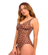 Cheetah Tan Through Support Top Swimsuit