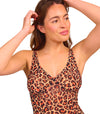 Cheetah Tan Through Support Top Swimsuit