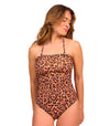 Cheetah Tan Through Tube Swimsuit