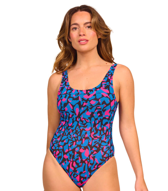 Oasis Tan Through Scoop Neck Swimsuit