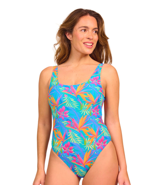 Paradise Green Tan Through Scoop Neck Swimsuit