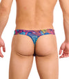 Floral Wave Tan Through Swim Thong