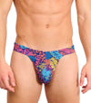 Floral Wave Tan Through Swim Thong