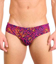  Hot Leopard Tan Through Deep Waist Swim Brief