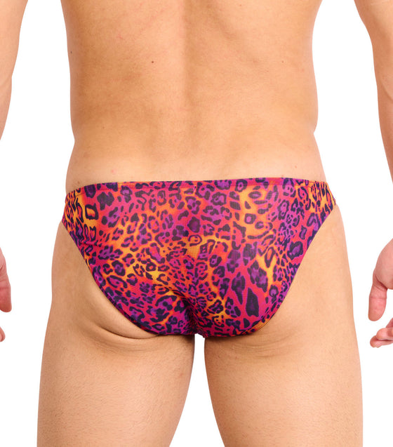 Hot Leopard Tan Through Swim Micro Brief
