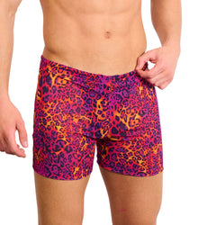  Hot Leopard Tan Through Swim Shorts