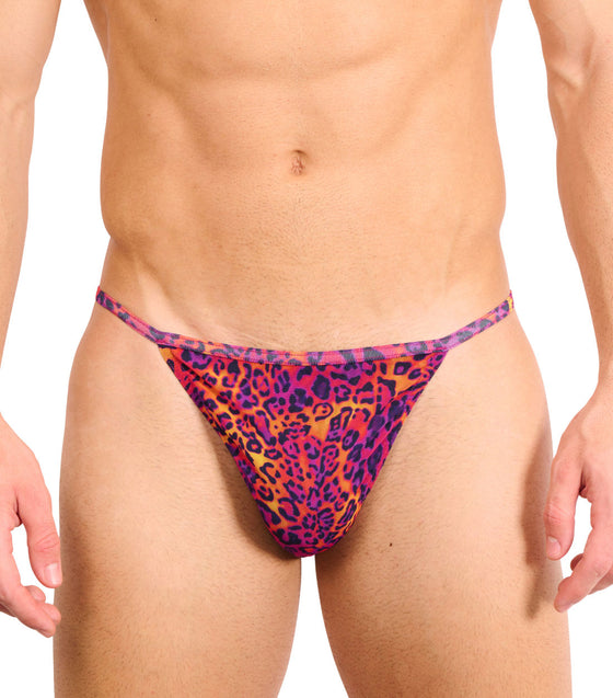 Hot Leopard Tan Through Swim Tanga