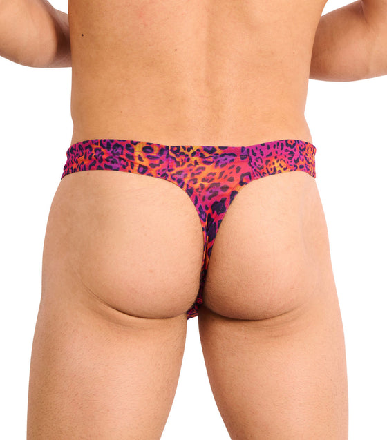 Hot Leopard Tan Through Swim Thong