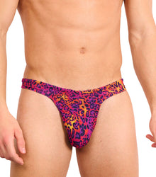  Hot Leopard Tan Through Swim Thong