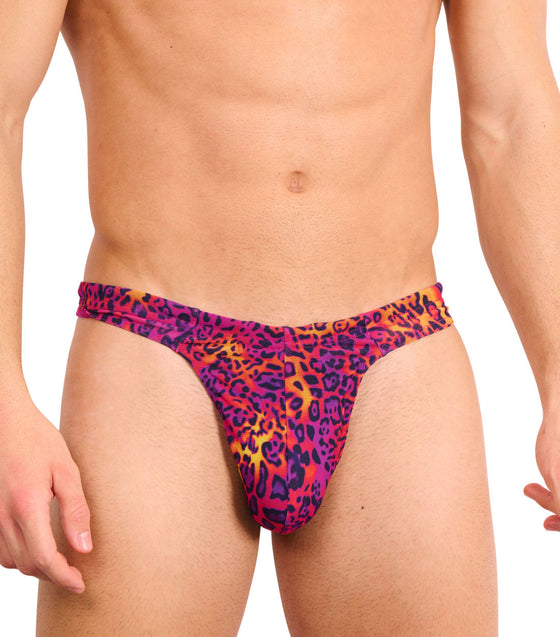 Hot Leopard Tan Through Swim Thong