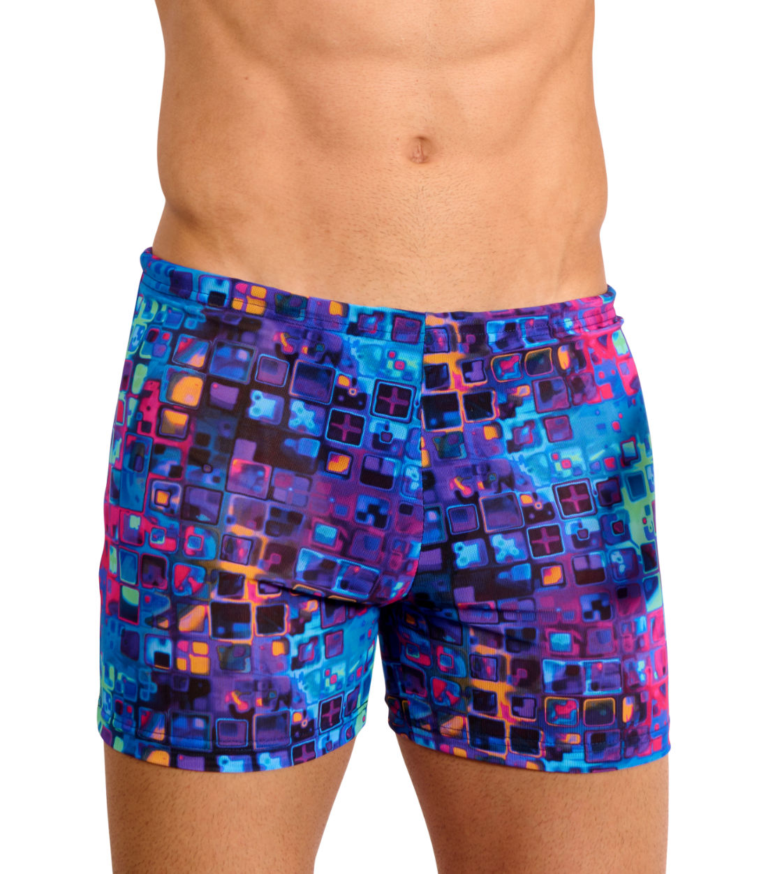 Mosaic Mens Tan Through Swim Shorts Limited Edition Print Kiniki