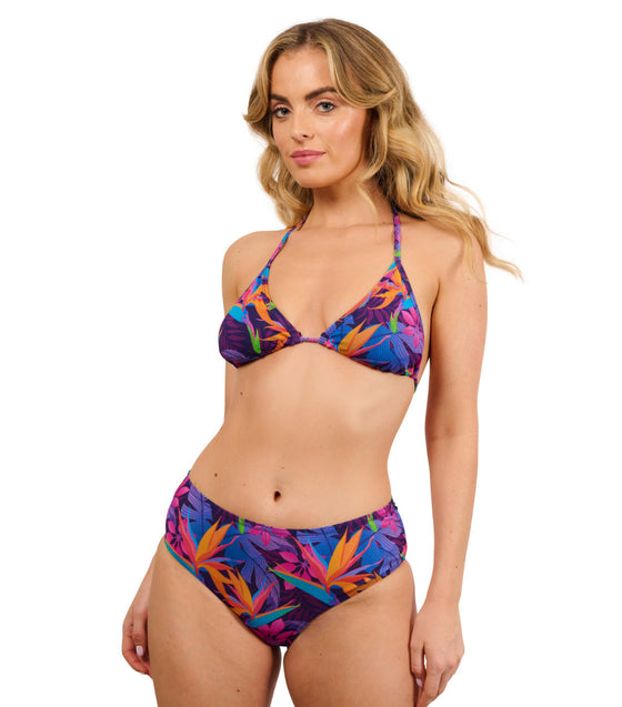 Paradise Purple Tan Through High Waisted Bikini Brief