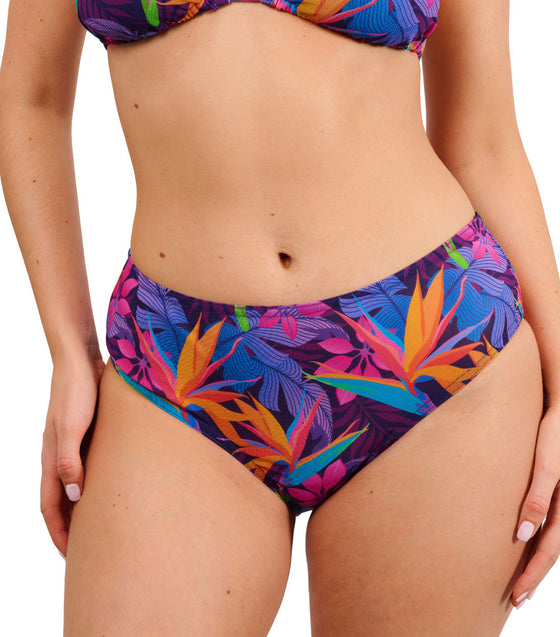 Paradise Purple Tan Through High Waisted Bikini Brief
