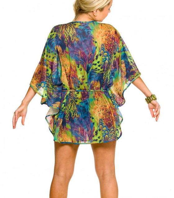 Amalfi Tan Through Poncho Womens Swimwear Coverup Kiniki