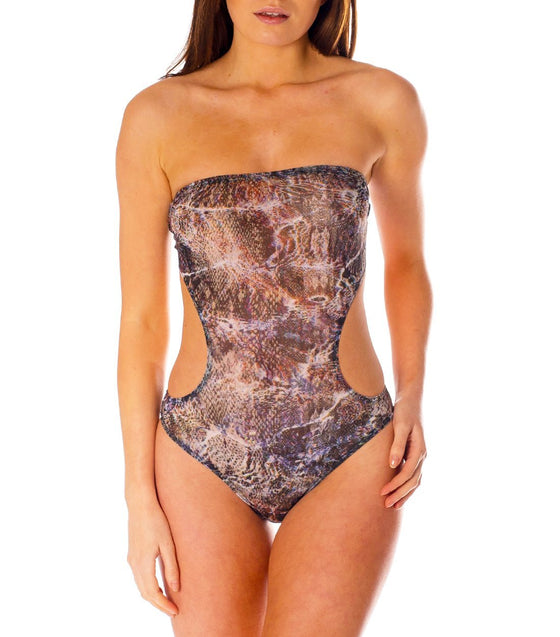 Bali Tan Through Cut Out Swimsuit - Kiniki