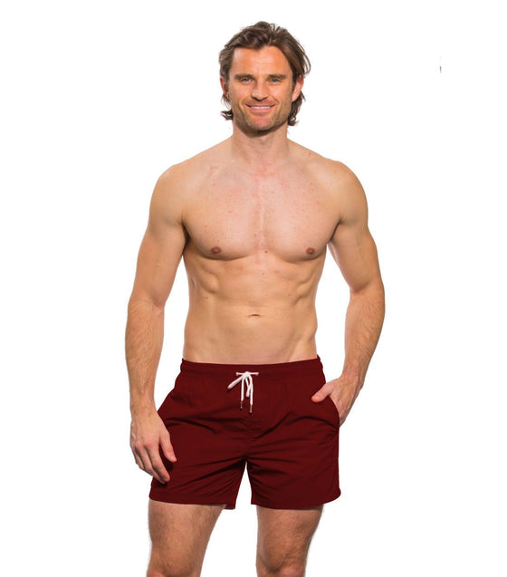 Beach Board Shorts Burgundy - Kiniki