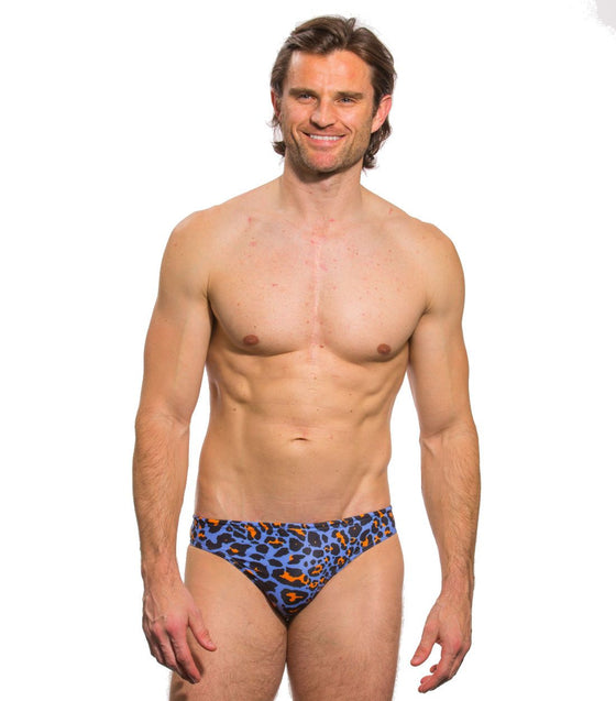 Leopard Orange Swim Brief - Kiniki