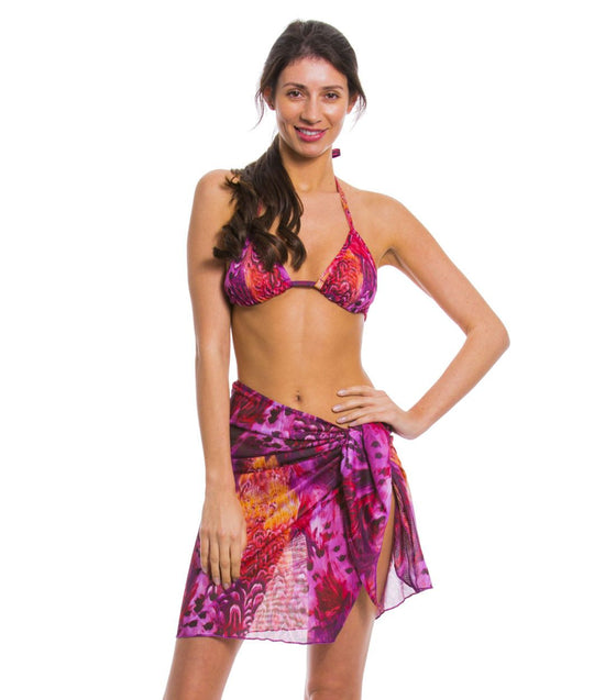 Purple Amalfi Tan Through Beach Wrap - Kiniki