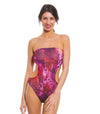 Purple Amalfi Tan Through Cut Out Swimsuit - Kiniki