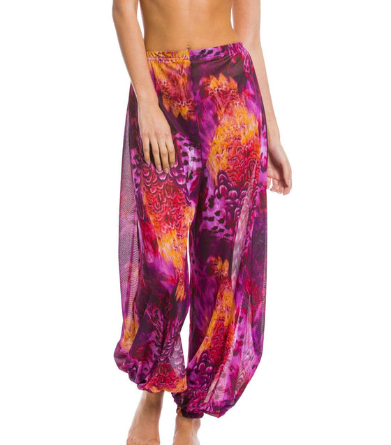 Purple Amalfi Tan Through Harem Pants - Kiniki